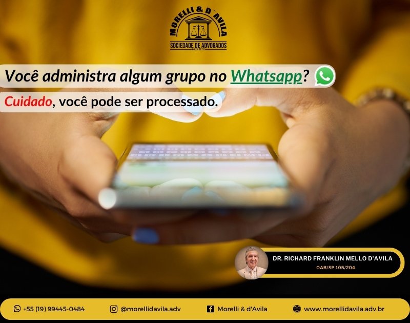 Featured image for “VOCÊ ADMINISTRA ALGUM GRUPO NO WHATSAPP? CUIDADO, VOCÊ PODE SER PROCESSADO”