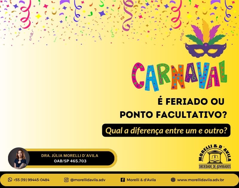 Featured image for “O CARNAVAL É FERIADO OU PONTO FACULTATIVO?”